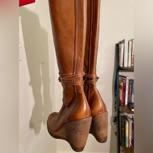 Women’s Schutz  retro leather wedge boots. Size 6. GUC. - Picture 3 of 16